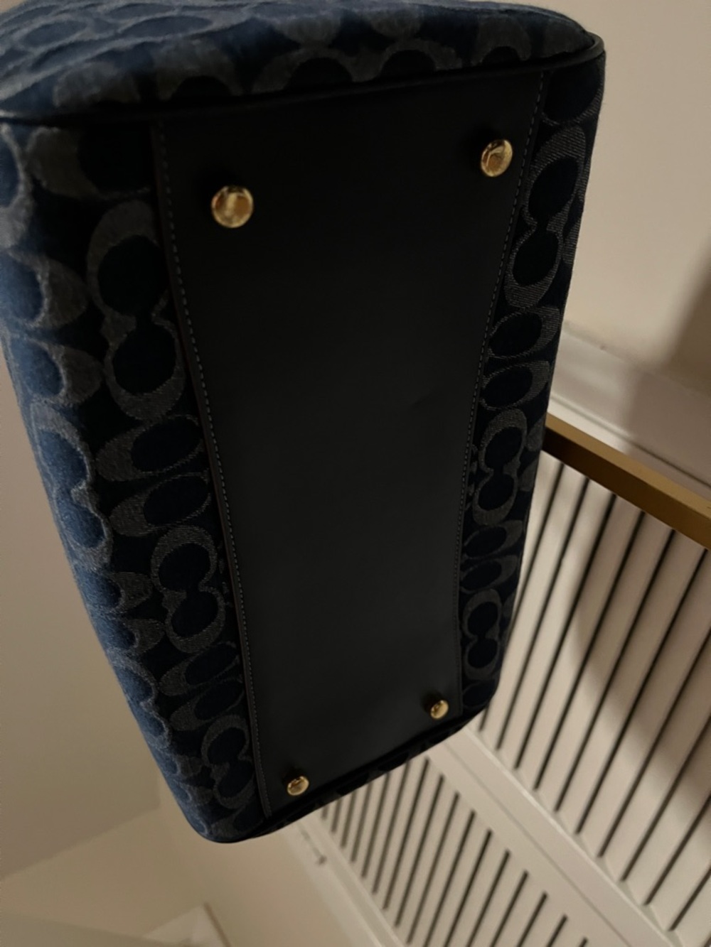 Coach Rowan Large Satchel Bag in Signature Denim Canvas - Picture 6 of 15